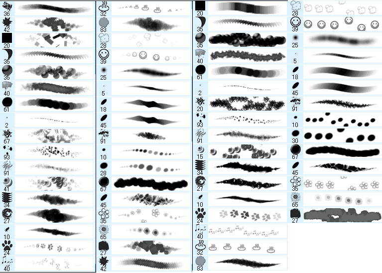 Photoshop Elementsで作ってみました ブラシストローク一覧